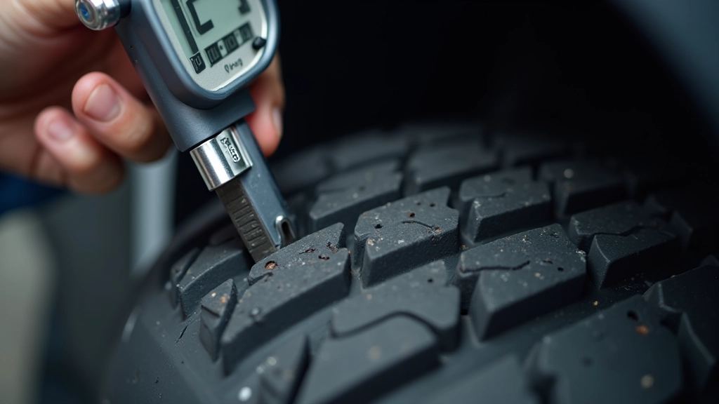 Tire tread depth measurement